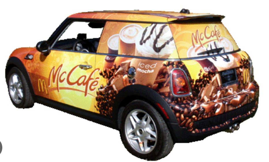First McCafe vehicle wrap in the US, produced by Cranky Creative